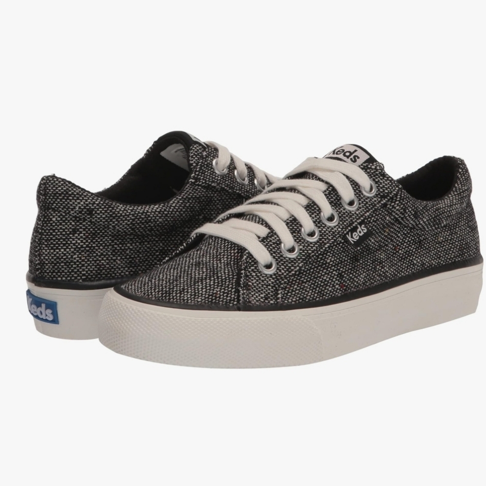 Keds Women's Jump Kick Tweed Black and White Sneakers‎
